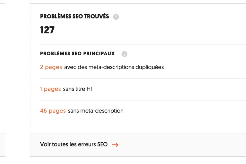 Erreurs de Crawl SEO