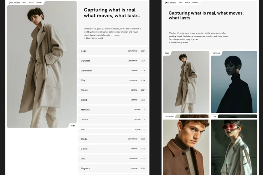 Maquette Framer Système Galerie - Fotografía inmobiliaria Barcelona