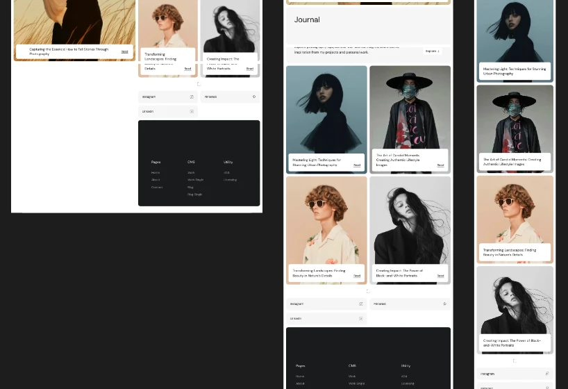 Maquette Framer Portfolio Mosaïque - Design Premium
