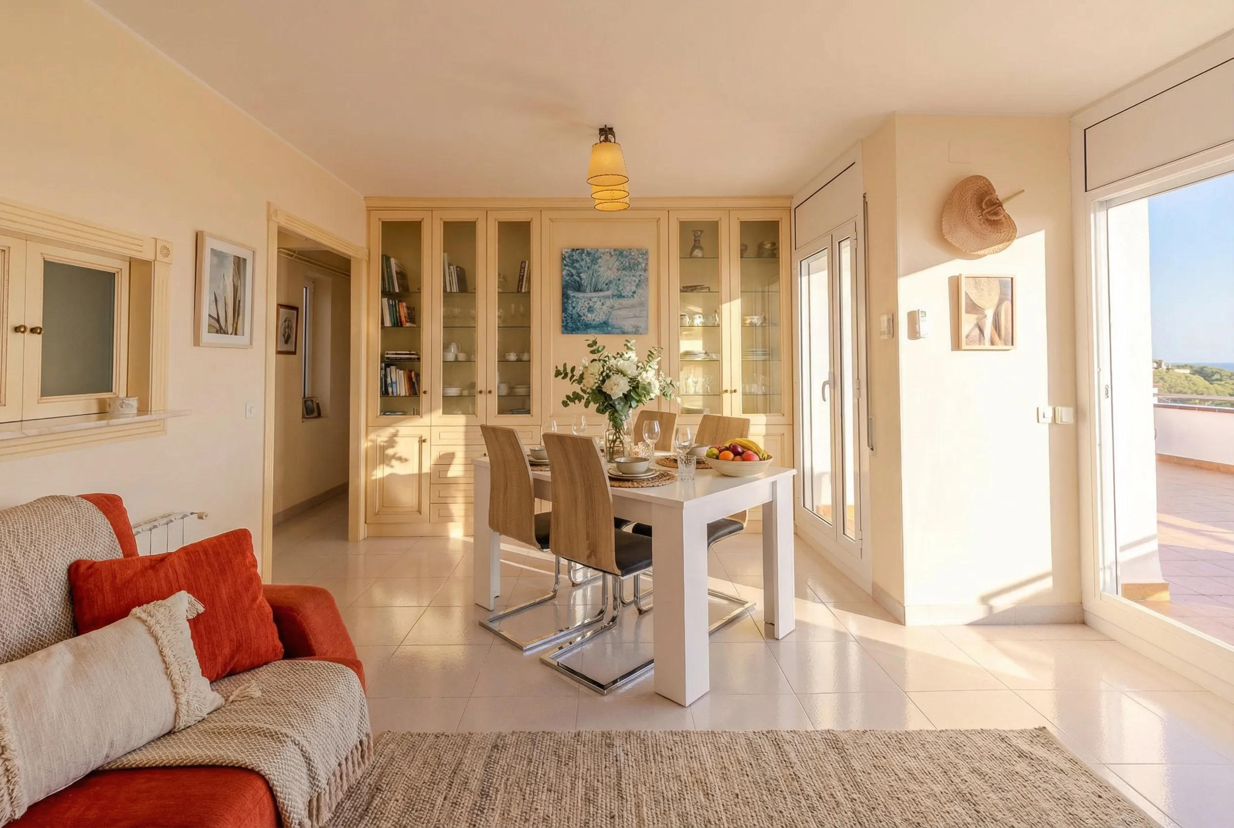 Image immobilière éditoriale évoquant une visite, une mise en valeur du bien et un accompagnement humain sur le terrain